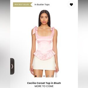 Pink Satin Ruffle Top Corset More to Come Medium New w/o tags